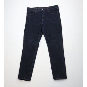 Express Mens 38x32 Faded Slim Fit Stretch Straight Leg Denim Jeans Indigo Blue